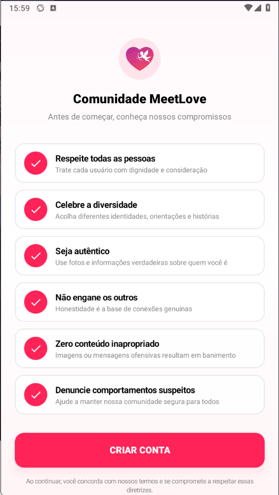 Compromissos da comunidade MeetLove